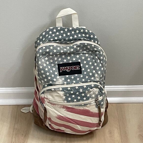 JanSport Vintage  American Flag Backpack - Suede Bottom - Picture 1 of 8